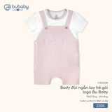 Body đùi ngắn tay bé gái logo Bu Baby Bubaby
