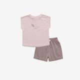 Bộ sát nách cổ tròn Muda 1404MD Bubaby Hồng - Nâu sữa E68 18-24m BBC1404MD.24ME68