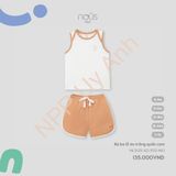 Bộ ba lỗ áo trắng quần cam Nous NL3S25-SC1-F03-MO-6M