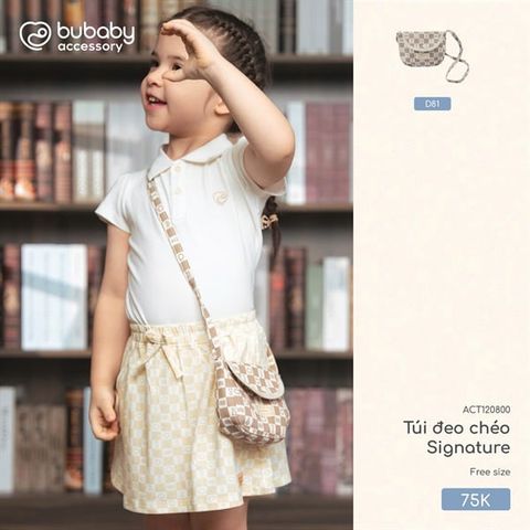 Túi canvas đeo chéo Signature Bubaby
