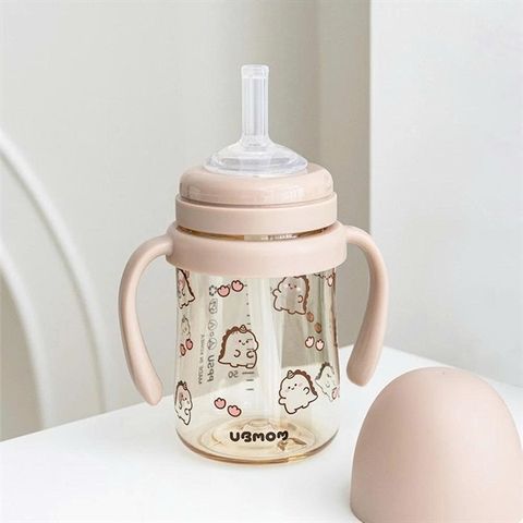 Bình tập uống PPSU có ống hút Ubmom