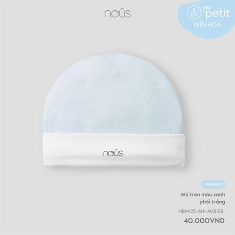 Mũ tròn màu xanh phối trắng Nous