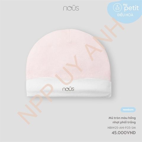Mũ tròn màu hồng nhạt phối trắng Nous NB1W25-AH1-F03-SM-NB