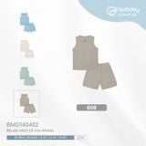 Bộ sát nách cổ tròn Molist 140402 Bubaby Nâu sữa B08 2-3y BMD140402.03YB08