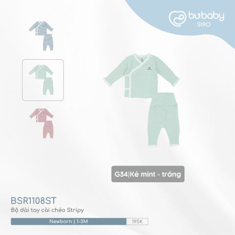 Bộ dài tay cài chéo Stripy Bubaby BSR1108ST.0NBD37