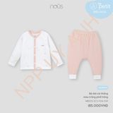 Bộ dài cài thẳng màu trắng phối hồng Nous NB1S25-SC3-F04-OW-NB