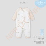 Bộ liền dài không tất trắng in sư tử và hươu phối be Nous NB2W25-OP2-M01-OW-0M