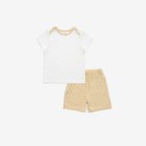 Bộ ngắn tay cổ chồm Bambus Glory 1305GL Bubaby Trắng in vương miện vàng C54 2-3y BBB1305GL.03YC54