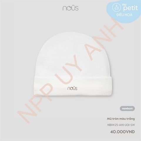 Mũ tròn màu trắng Nous NB1W25-AH1-U01-SW-NB