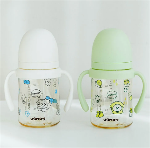 Bình tập uống PPSU có ống hút Ubmom