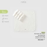Set 5 khăn sữa bamboo màu trắng Nous