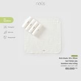 Set 5 khăn sữa bamboo màu trắng Nous