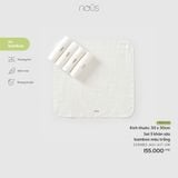 Set 5 khăn sữa bamboo màu trắng Nous