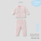 Bộ dài cài thẳng màu hồng họa tiết cáo nhỏ Nous