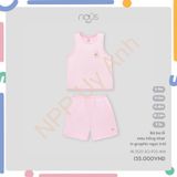 Bộ ba lỗ màu hồng nhạt in graphic ngực trái Nous NL3S25-SC1-F02-MM-6M