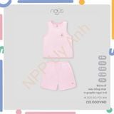 Bộ ba lỗ màu hồng nhạt in graphic ngực trái Nous NL3S25-SC1-F02-MM-6M