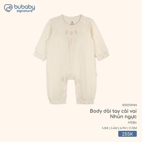 Body dài tay cài vai Nhún ngực Bubaby