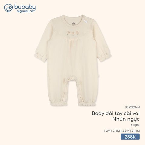 Body dài tay cài vai Nhún ngực Bubaby