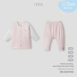 Bộ dài cài thẳng màu hồng nhạt phối trắng Nous NB2W25-SC3-F01-SM-0M