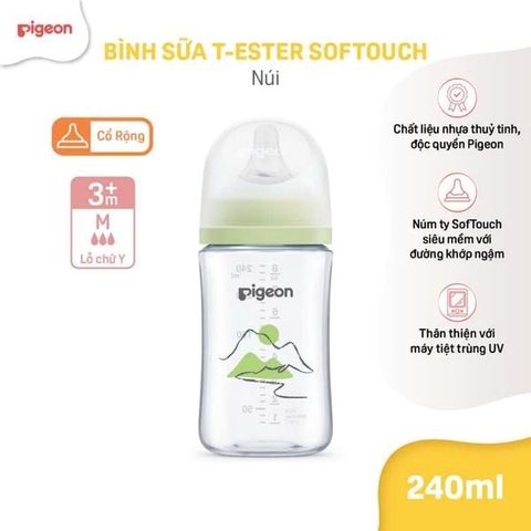 Bình sữa T-ESTER Softouch baby-friendly world Pigeon