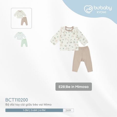 Bộ dài tay cài giữa bèo vai Mimo Bubaby BCT110200.M13E28