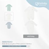 Body dài tay cài giữa cổ Peter pant 2 in 1 Bambus 2102A3 Bubaby