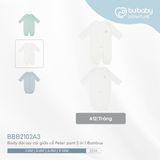 Body dài tay cài giữa cổ Peter pant 2 in 1 Bambus 2102A3 Bubaby