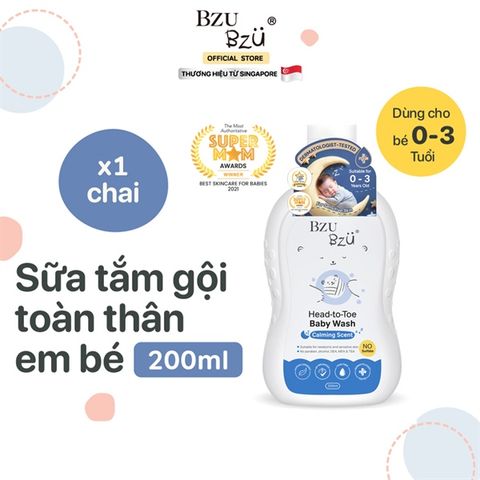 Sữa tắm gội Bzu Bzu toàn thân dành cho bé