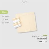 Set 5 khăn sữa bamboo vàng mix trắng họa tiết Nous