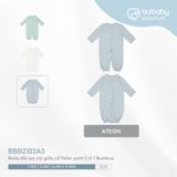 Body dài tay cài giữa cổ Peter pant 2 in 1 Bambus 2102A3 Bubaby