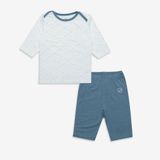 Promo Bộ tay lỡ tay lỡ cổ chồm Bambus Glory Bubaby - Trắng in vương miện vàng C54 - 3-6m