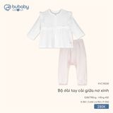 Bộ dài tay cài giữa nơ xinh Bubaby