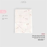 Khăn đa năng muslin 6 lớp họa tiết mèo kéo xe bí ngô Nous