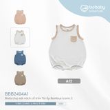 Body chip sát nách cổ tròn Túi ốp Bambus Iconic 2 2404A1 Bubaby Trắng A12 1-3m BBB2404A1.M13A12