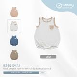 Body chip sát nách cổ tròn Túi ốp Bambus Iconic 2 2404A1 Bubaby Trắng A12 1-3m BBB2404A1.M13A12