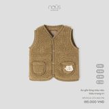 Áo gi lê lông màu nâu thêu trang trí Nous