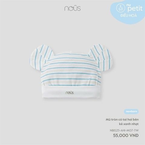 Mũ tròn có tai hai bên kẻ xanh nhạt Nous