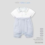 Bộ liền cộc kẻ caro xám phối trắng Nous NE2S25-OP1-M01-CA-3M