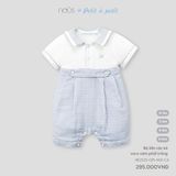 Bộ liền cộc kẻ caro xám phối trắng Nous NE2S25-OP1-M01-CA-3M