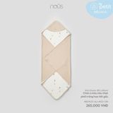 Chăn ủ màu nâu nhạt phối trắng họa tiết Nous