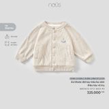 Áo khoác dài tay màu be xám thêu tàu vũ trụ Nous