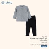 Bộ dài tay cao cổ giả cúc giữa Bubaby