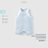 Bộ liền cộc ba lỗ xanh bạc hà in bé chơi pickleball Nous