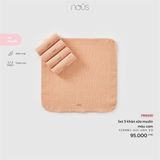 Set 5 khăn sữa muslin màu cam phối họa tiết Nous