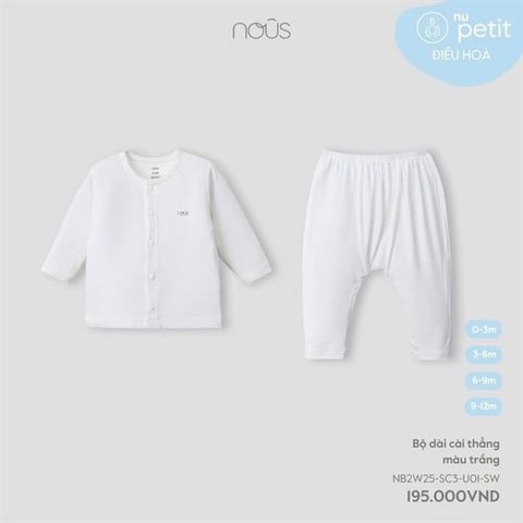 Bộ dài cài thẳng màu trắng Nous NB2W25-SC3-U01-SW-0M