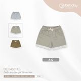 Quần short bé gái Túi bèo Kaki 4331TB Bubaby Be A10 12-18m