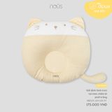 Gối định hình tròn tai mèo chấm bi phối trắng Nous