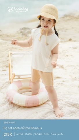 Bộ sát nách cổ tròn Bambus Bubaby