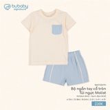 Bộ ngắn tay cổ tròn Túi ngực Molist Bubaby