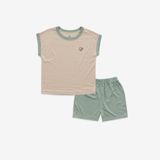 Bộ ngắn tay chờm vai cổ tròn Siro 130401 Bubaby Be - Xanh Olive E76 18-24m BSR130401.24ME76